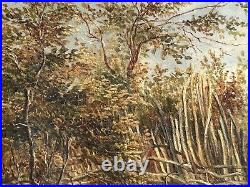 1830's, A scene Meeting Landscape Trees Sky, Antique Oil Canvas Painting