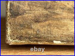 1830's, A scene Meeting Landscape Trees Sky, Antique Oil Canvas Painting
