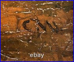 18th Century Friends A game of cards, Antique Oil Painting, Framed, Signed