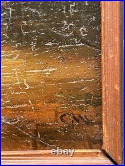 18th Century Friends A game of cards, Antique Oil Painting, Framed, Signed