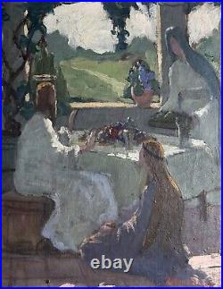1900 Original Antique oil painting Framed, Jesus, Martha and Mary, Simvolism Art 1900 Original Antique oil painting Framed, Jesus, Martha and Mary, Simvolism Art