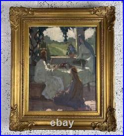 1900 Original Antique oil painting Framed, Jesus, Martha and Mary, Simvolism Art 1900 Original Antique oil painting Framed, Jesus, Martha and Mary, Simvolism Art