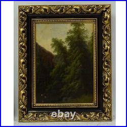 19e siècle Peinture ancienne à l'huile Paysage de forêt 57x46cm