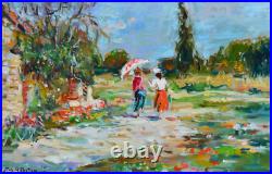 AGOSTINI Max (1914-1997) Elégantes sur le chemin Provence Paris Aix Allauch