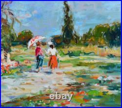AGOSTINI Max (1914-1997) Elégantes sur le chemin Provence Paris Aix Allauch