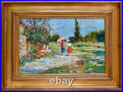AGOSTINI Max (1914-1997) Elégantes sur le chemin Provence Paris Aix Allauch