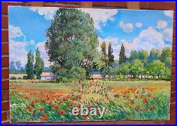 ALAIN UGHETTO Paysage de GIRONDE Peinture huile sur toile signé