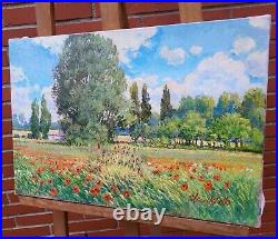 ALAIN UGHETTO Paysage de GIRONDE Peinture huile sur toile signé