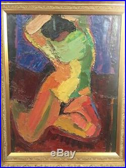 AMBROGIANI Pierre (1907-1985) Huile sur toile Femme dénudé