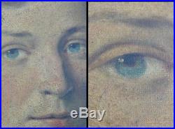 ANCIEN TABLEAU HST XIXeme portrait de gentilhomme cadre bois doré peinture
