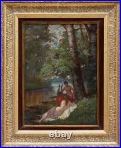 A. DURAND XIXe. GRANDE & BELLE TOILE 1882. JEUNES FEMMES AU BORD D'UNE RIVIÈRE A. DURAND XIXe. GRANDE & BELLE TOILE 1882. JEUNES FEMMES AU BORD D'UNE RIVIÈRE
