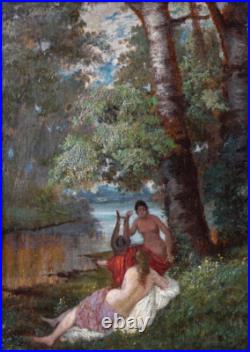 A. DURAND XIXe. GRANDE & BELLE TOILE 1882. JEUNES FEMMES AU BORD D'UNE RIVIÈRE A. DURAND XIXe. GRANDE & BELLE TOILE 1882. JEUNES FEMMES AU BORD D'UNE RIVIÈRE