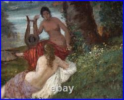 A. DURAND XIXe. GRANDE & BELLE TOILE 1882. JEUNES FEMMES AU BORD D'UNE RIVIÈRE A. DURAND XIXe. GRANDE & BELLE TOILE 1882. JEUNES FEMMES AU BORD D'UNE RIVIÈRE