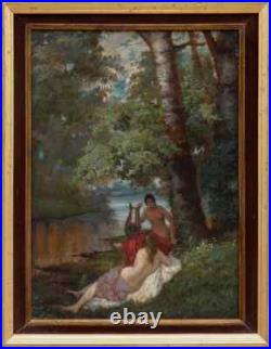 A. DURAND XIXe. GRANDE & BELLE TOILE 1882. JEUNES FEMMES AU BORD D'UNE RIVIÈRE A. DURAND XIXe. GRANDE & BELLE TOILE 1882. JEUNES FEMMES AU BORD D'UNE RIVIÈRE