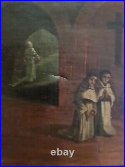 A MALEVOLTI, grande peinture huile sur toile religieuse datée 1878