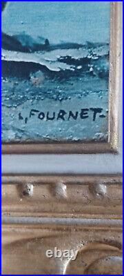 A SAISIR Tableau ancien Lucien FOURNET huile sur toile représentant port breton