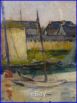 Adolphe ALBERT(1853-1938) Huile sur toile postimpressionniste datée 1933 Marine