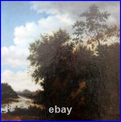 Adriaen Frans BOUDEWYNS (1644-1719) Pêcheur au filet et berger Huile sur toile