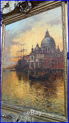 Albert DUPRAT Vue de Venise 60 x 80 XIX eme huile sur toile