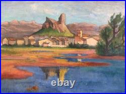 Albert LEPREUX (1868-1959) PAYSAGE huile sur toile environs de sanary 60X81 Cm