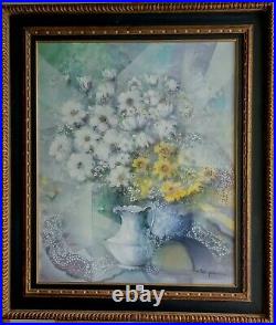 Alferio MAUGERI, Bouquet de fleurs, huile sur toile/ oil on canvas 20F(73x60 cm)