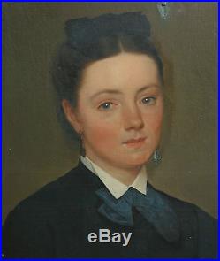 Alphonse Colas Portrait de femme huile sur toile XIXème siècle