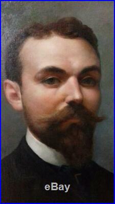 Alphonse PELLET (1853-1926) GRAND PORTRAIT OU AUTOPORTRAIT SIGNÉ