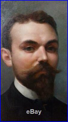 Alphonse PELLET (1853-1926) GRAND PORTRAIT OU AUTOPORTRAIT SIGNÉ