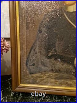 Ancien Portrait D'homme Époque XVIII ÈME S Huile Sur Toile Cadre Ancien