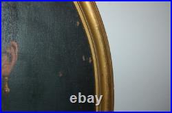 Ancien Portrait De Femme Huile Sur Toile Cadre Doré Époque XIX Ème S début XXème