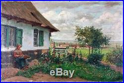 Ancien Tableau Albert Caullet (1875-1950) Peinture Huile Antique Oil Painting