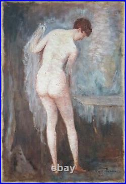 Ancien Tableau Auguste Panon (XIXe-XXe) Peinture Huile Oil Painting Ölgemälde