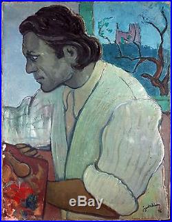 Ancien Tableau Jac Adam (1918-2003) Peinture Huile Antique Oil Painting