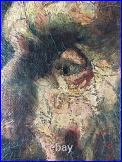 Ancien Tableau Portrait d'un Homme Peinture Huile Toile Oil Painting Man