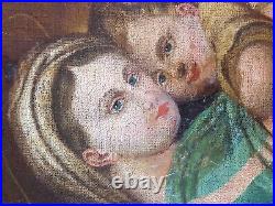 Ancien Tableau Vierge à la Chaise Peinture Huile Antique Oil Painting Dipinto