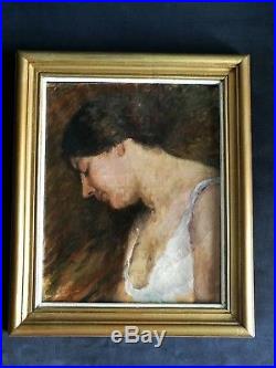 Ancien tableau, HST, portrait de femme, espagnole, italienne, début XXème