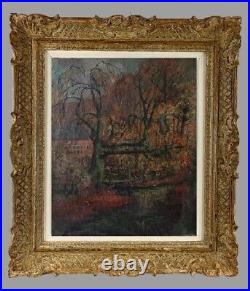 Ancien tableau XIX / XX Hst paysage impressionnisme à attri dlg Camille Pissarro