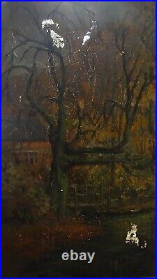 Ancien tableau XIX / XX Hst paysage impressionniste à attri dlg Camille Pissarro