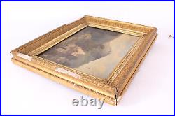 Ancien tableau, huile sur toile, cadre doré, signé L. VALANCIENNE 1862 52x43cm
