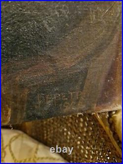 Ancienne Peinture Huile Sur Toile Représentant Un Portrait D'homme Signée