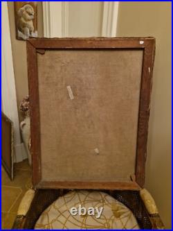 Ancienne Peinture Huile Sur Toile Représentant Un Portrait D'homme Signée