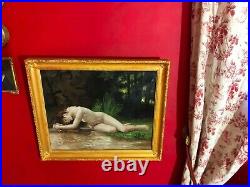 Ancienne huile sur toile copie du tableau Biblis de William-Adolphe Bouguereau