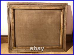 Ancienne huile sur toile du XXe siècle représentant un nu féminin, cadre doré