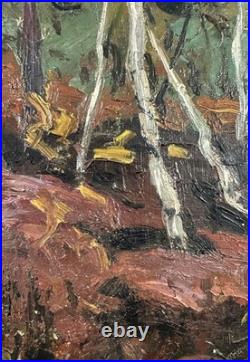 Ancienne huile sur toile signée paysage fauviste début XXe fauve fauvisme