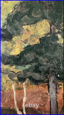 Ancienne huile sur toile signée paysage fauviste début XXe fauve fauvisme
