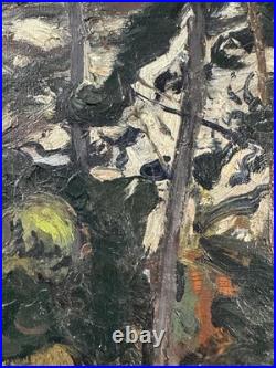 Ancienne huile sur toile signée paysage fauviste début XXe fauve fauvisme