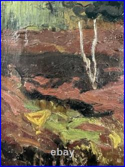 Ancienne huile sur toile signée paysage fauviste début XXe fauve fauvisme