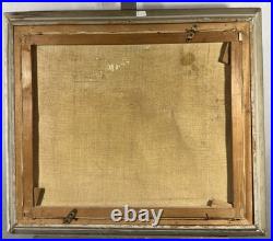 Ancienne huile sur toile signée proche du pointillisme bateaux dans un port