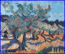 André Baucé Huile sur toile Grand Paysage