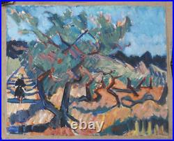 André Baucé Huile sur toile Grand Paysage